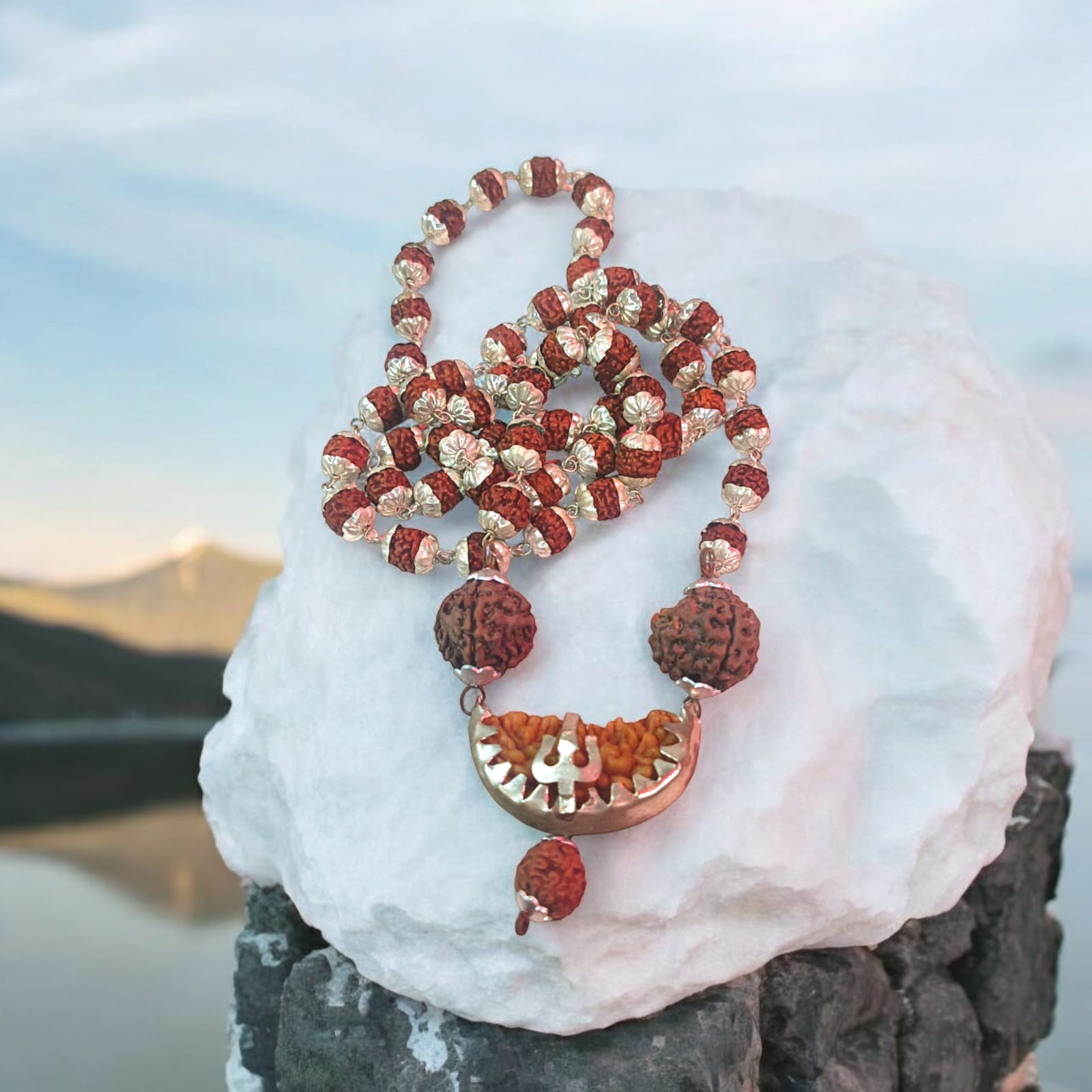 1 Mukhi Rudraksha Mala with a capped design | Timeshopee