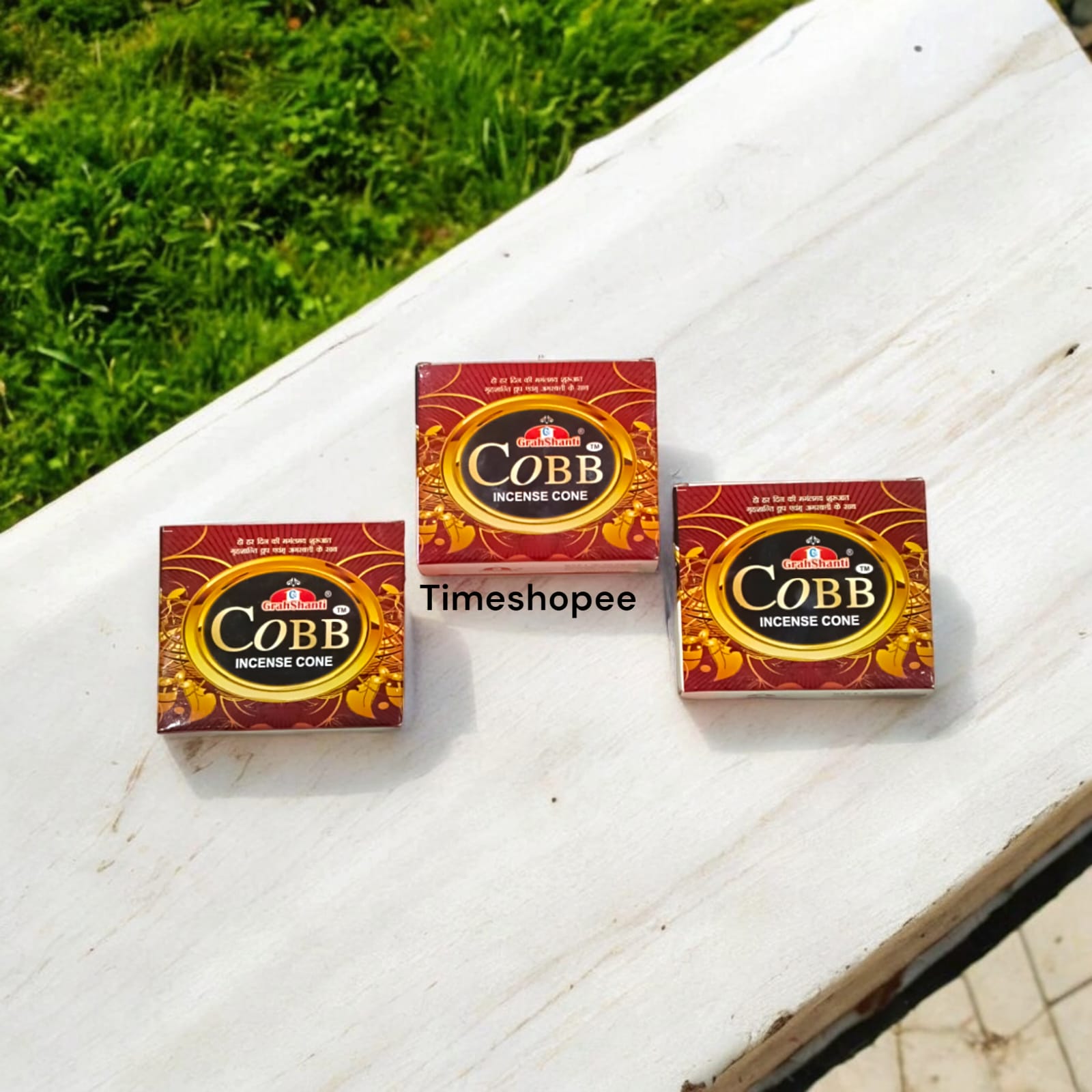 4 in 1 Dhoop Cone set of 12 with fragrances X2, Kasturi, Ramlala, and Cobb, each with a cone holder.