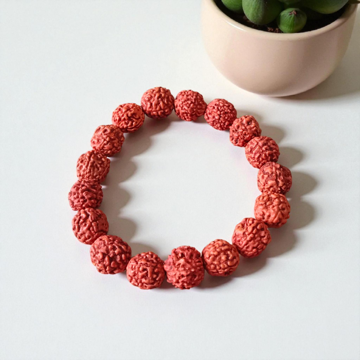 5 Mukhi Rudraksha Bracelet with 11MM beads, lab-certified, stretchable design for daily spiritual wear