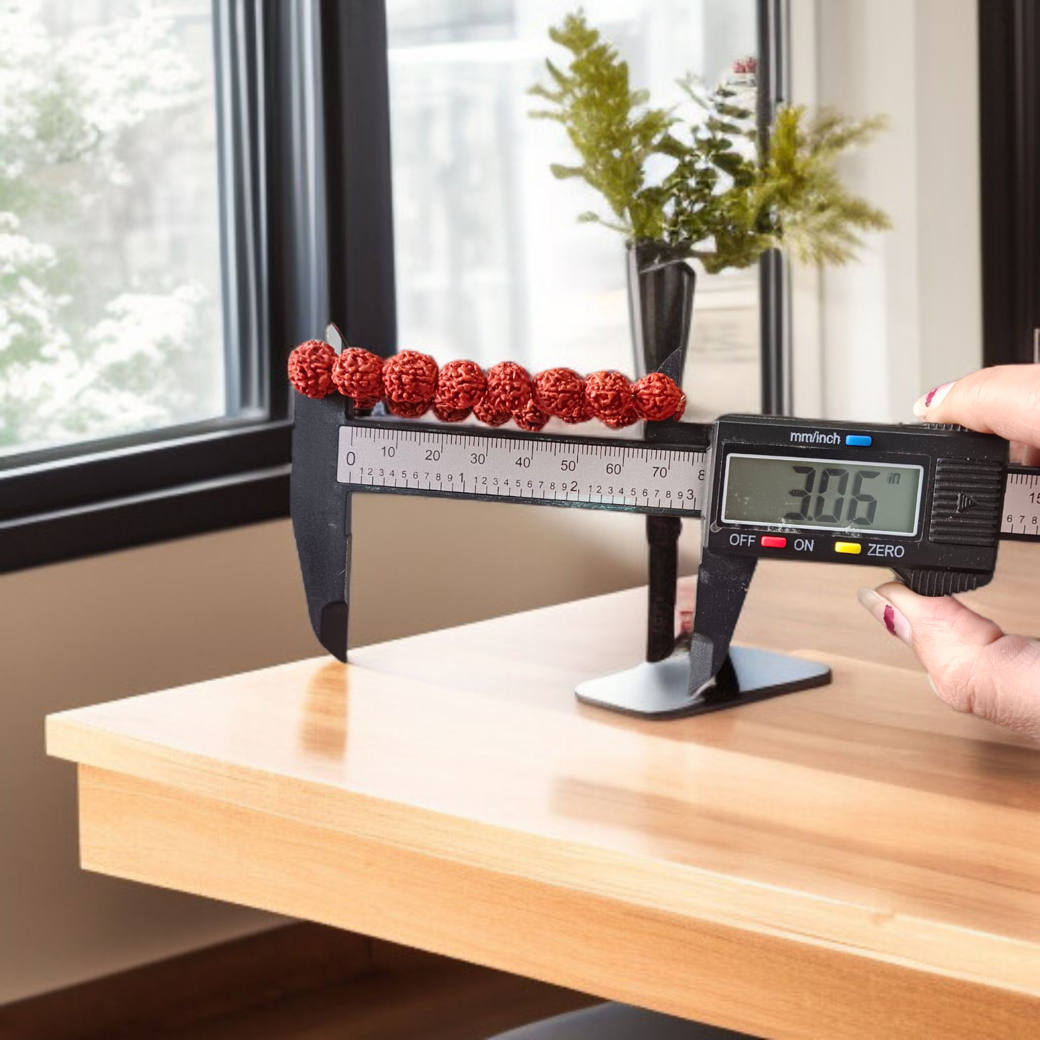 5 Mukhi Rudraksha Bracelet with 11MM beads, lab-certified, stretchable design for daily spiritual wear