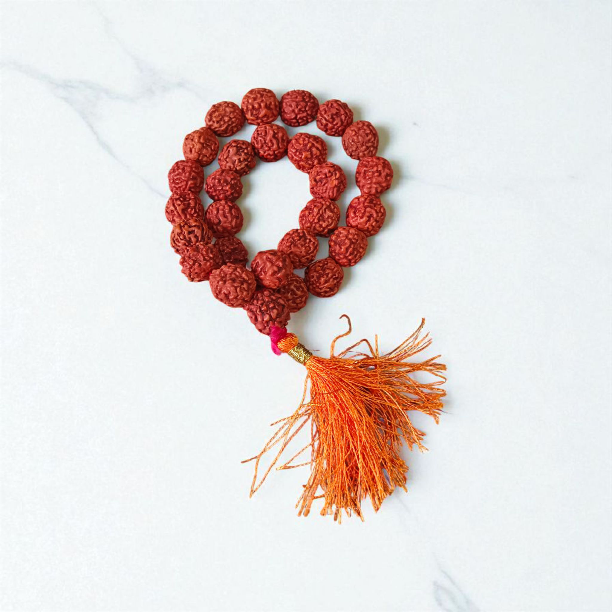 5 Mukhi Rudraksha Mala with 27+1 lab-certified 11MM beads for mantra chanting and meditation