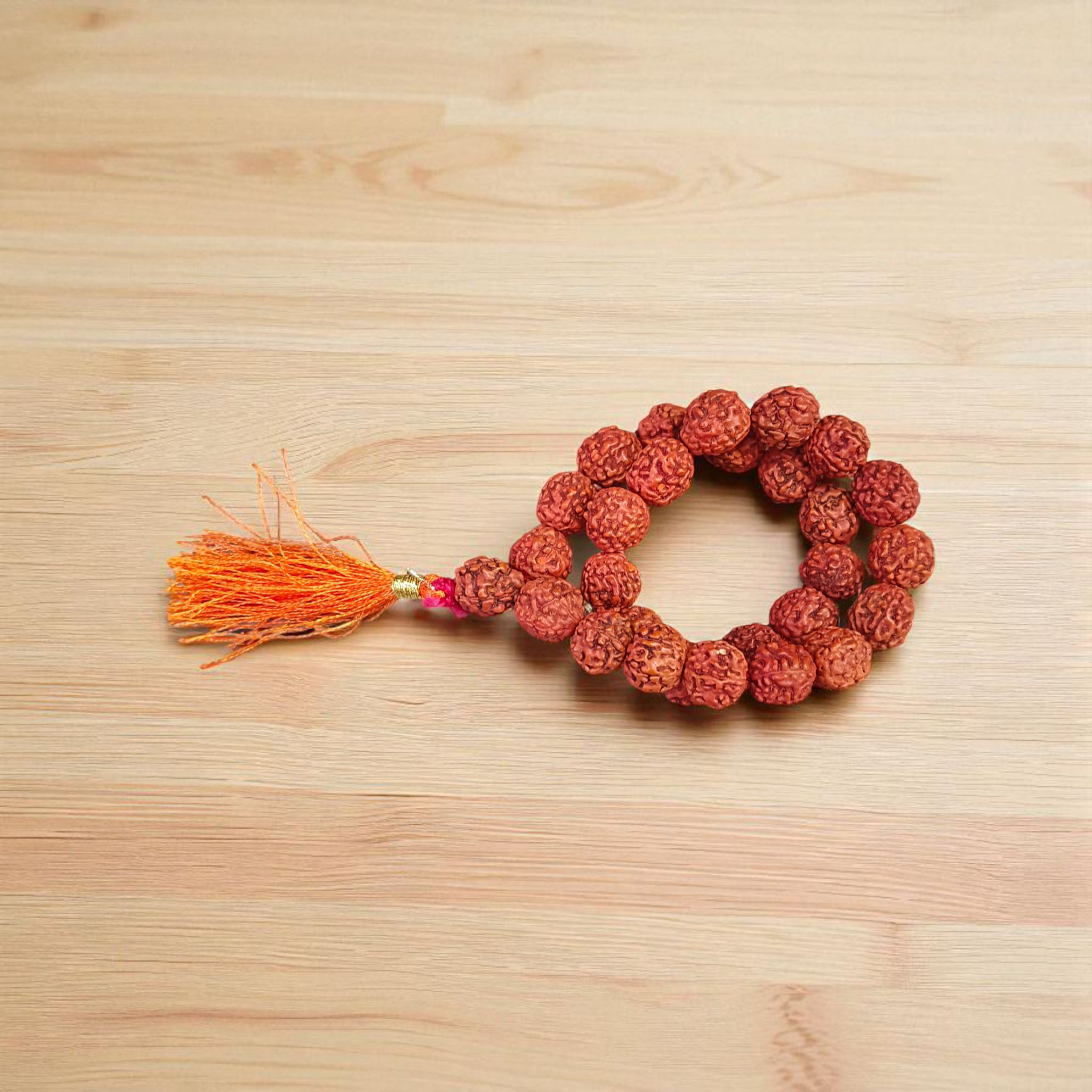 5 Mukhi Rudraksha Mala with 27+1 lab-certified 11MM beads for mantra chanting and meditation