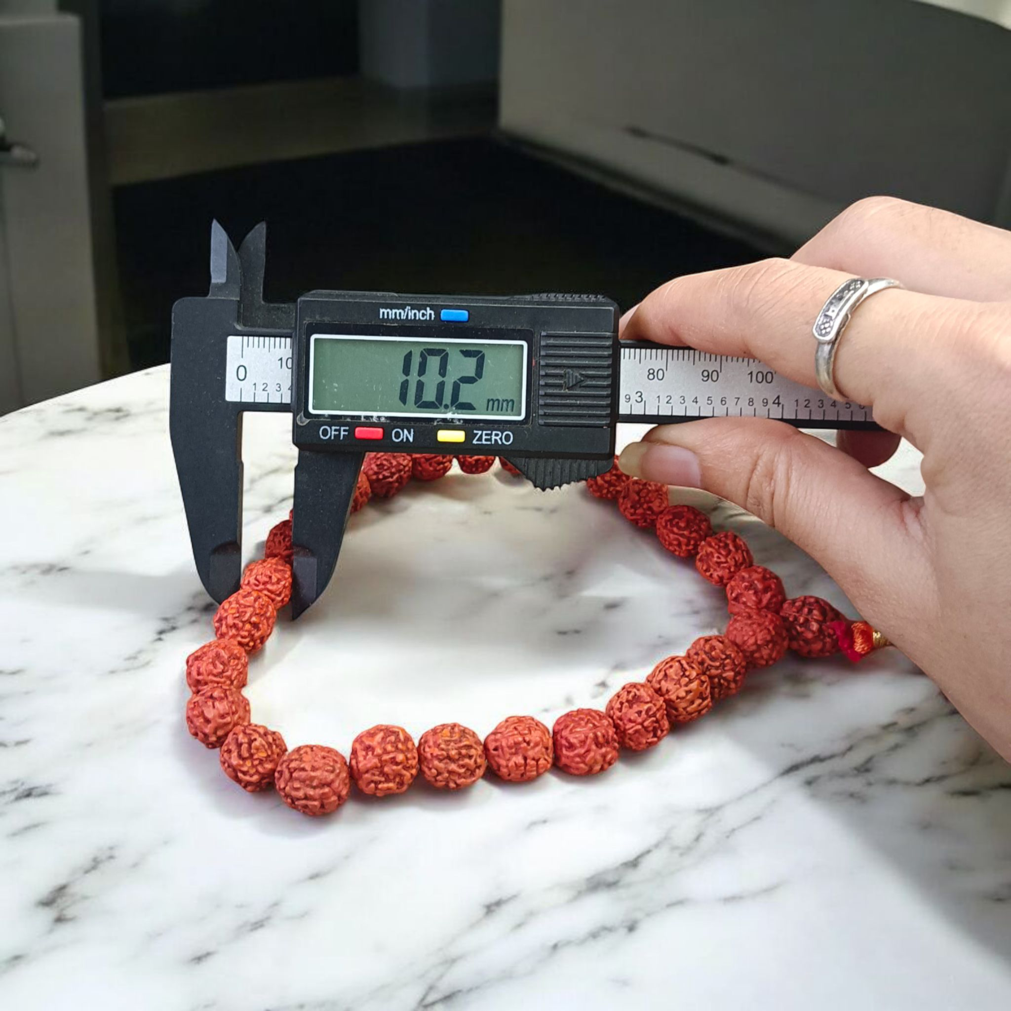 5 Mukhi Rudraksha Mala with 27+1 lab-certified 11MM beads for mantra chanting and meditation