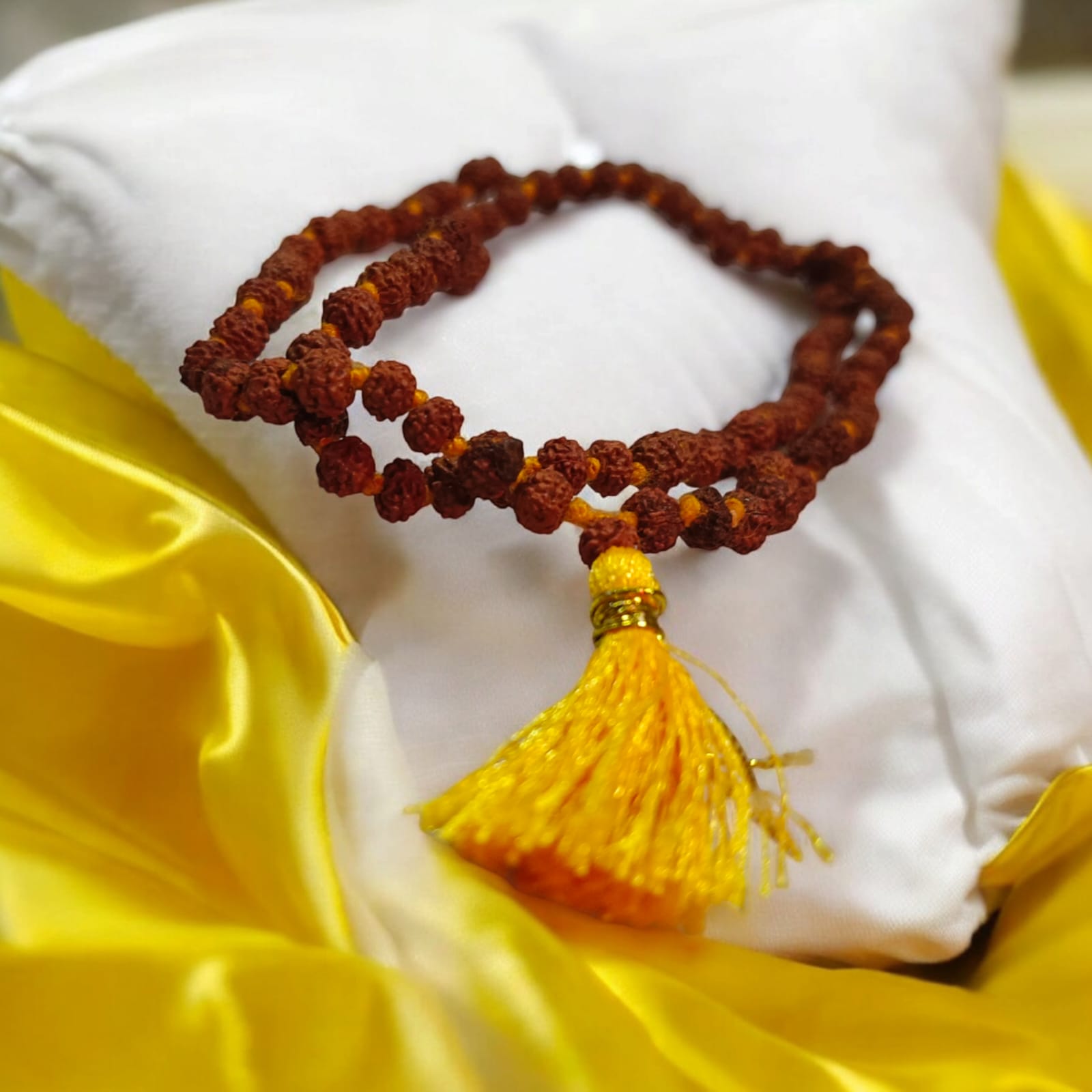5 Mukhi Rudraksha Mala with Lab Certificate, 108+1 Beads 4MM, Timeshopee