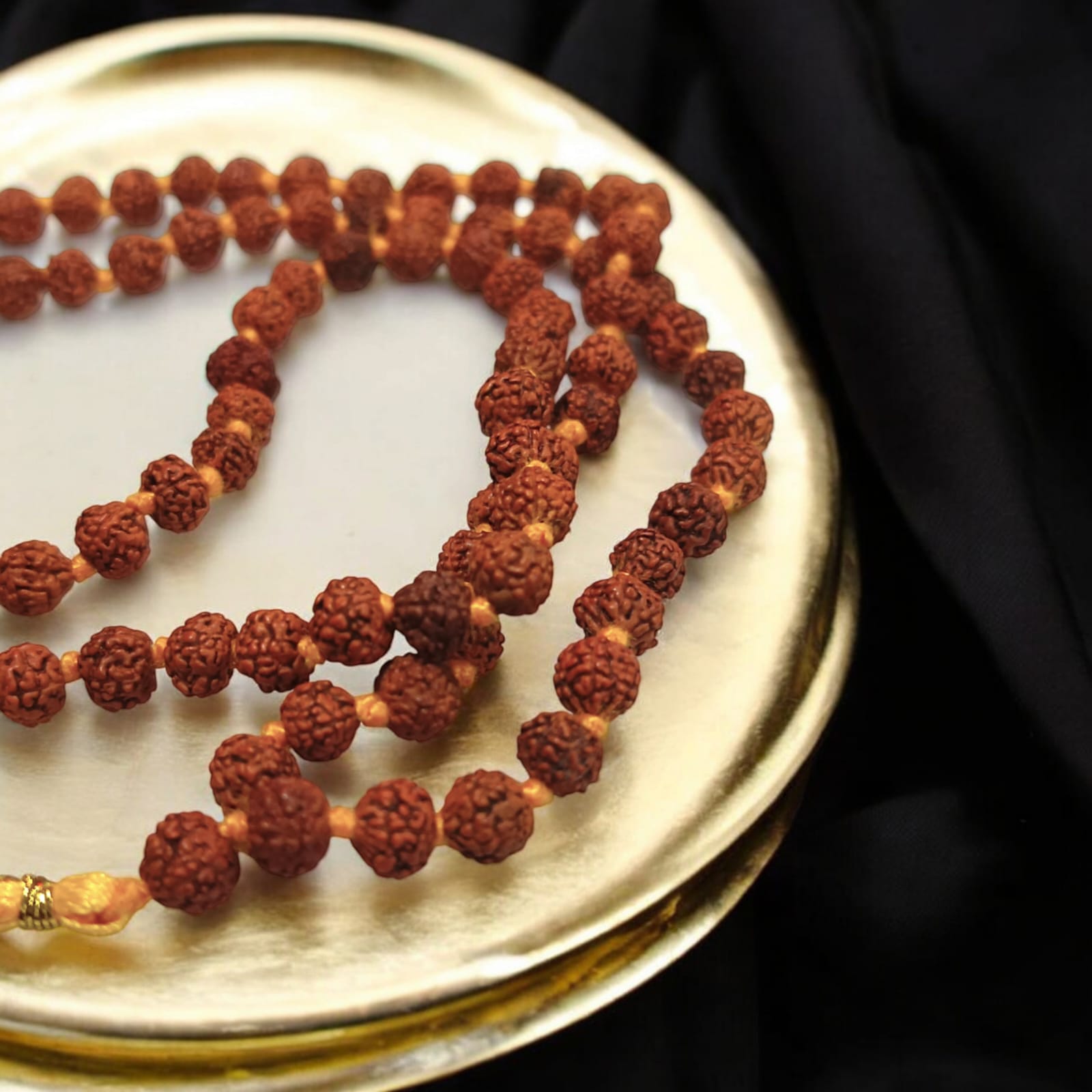 5 Mukhi Rudraksha Mala with Lab Certification, 108+1 Beads 5MM, Timeshopee