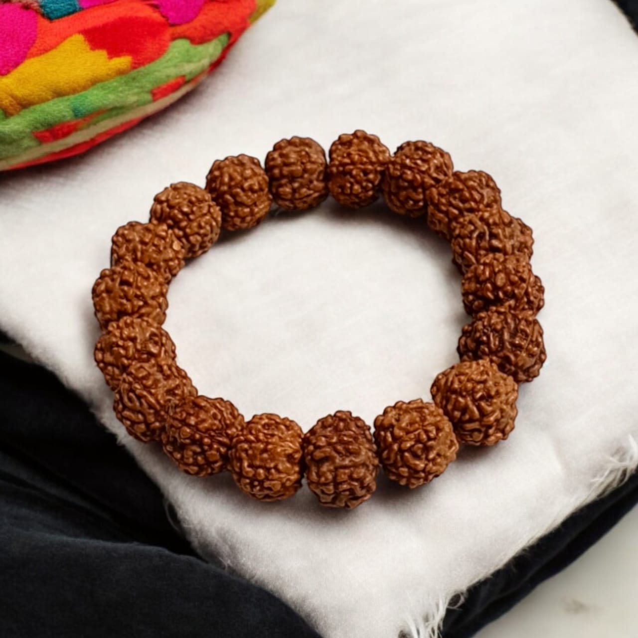 6 Mukhi Rudraksha Bracelet - Stretchable Lab Certified Bracelet for Confidence and Protection by Timeshopee