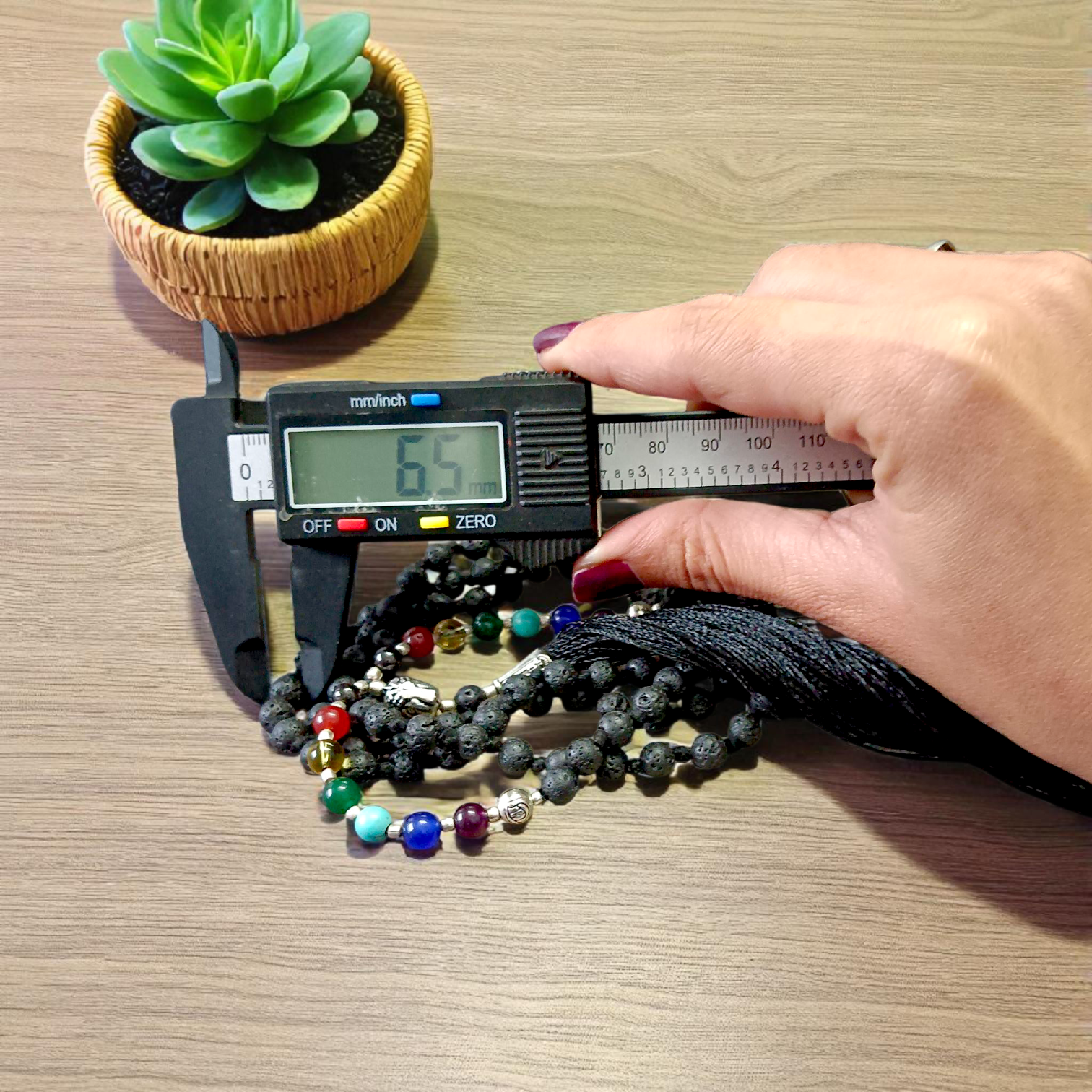 7 Chakra Mala with Lava Beads, Agate Stones, and Buddha Charm – Ideal for Chakra Healing and Meditation – 6MM Certified Beads