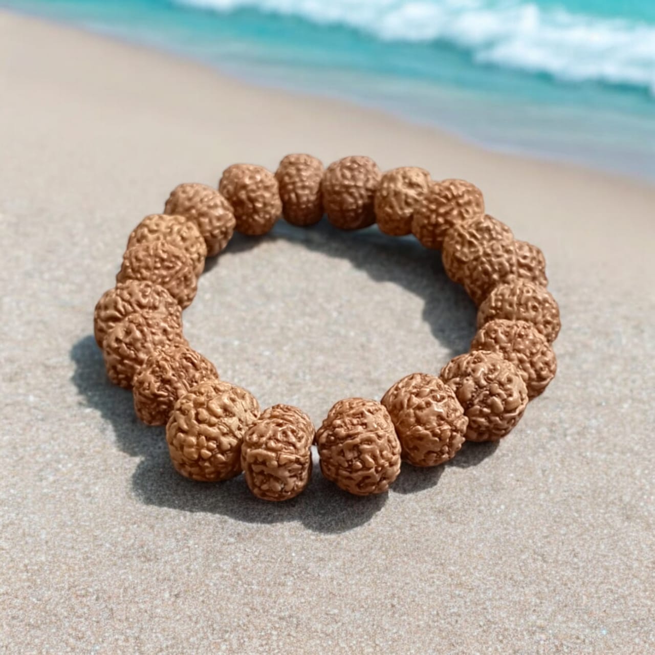 8 Mukhi Rudraksha Bracelet - Stretchable Lab Certified Bracelet for Removing Obstacles and Success by Timeshopee