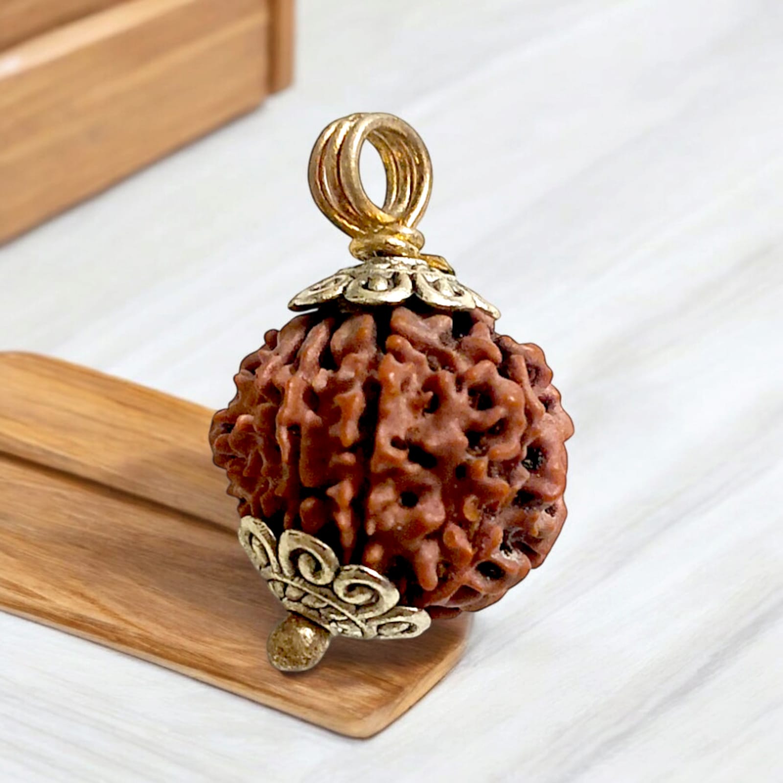 9 Mukhi Rudraksha Locket Lab Certified with and without Cap