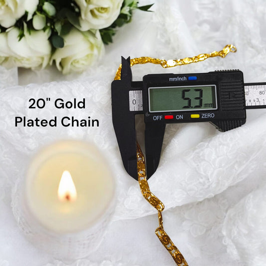 A 20-inch 1-gram gold plated chain featuring a vintage Nawabi design for both boys and girls.