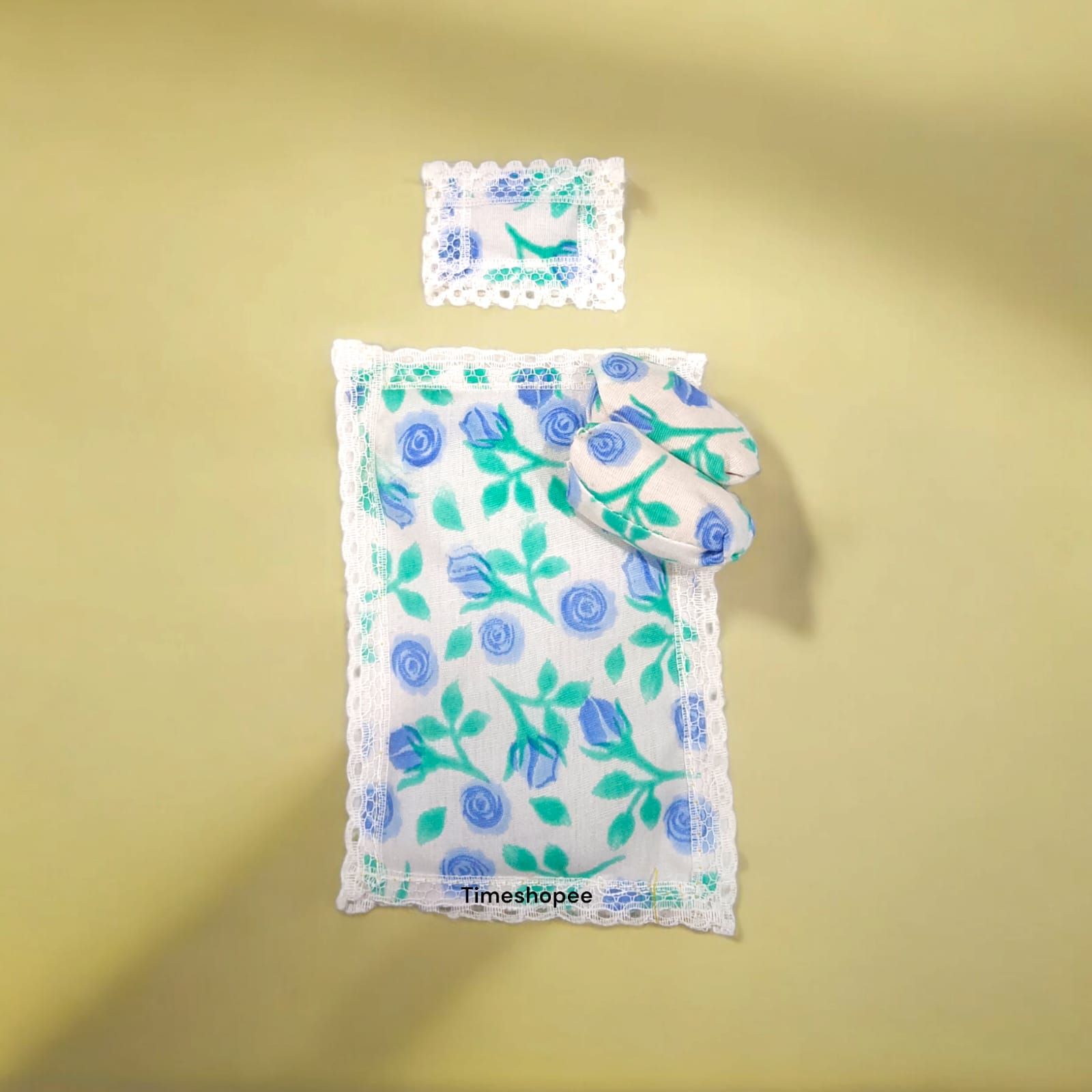 A colorful set of 5 cushioned gaddi pillows in different colors, perfect for Laddu Gopal idols of size 0-3, offering comfort and style in pooja settings.