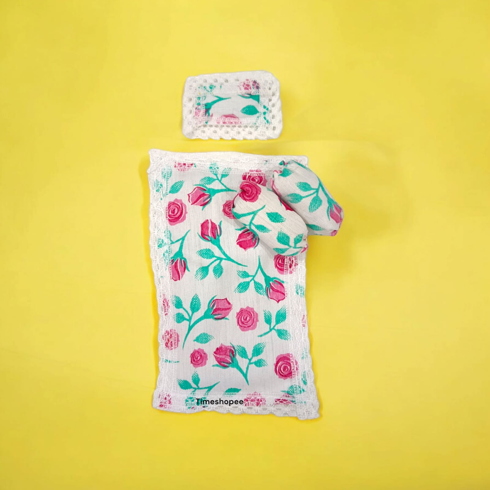 A colorful set of 5 cushioned gaddi pillows in different colors, perfect for Laddu Gopal idols of size 0-3, offering comfort and style in pooja settings.