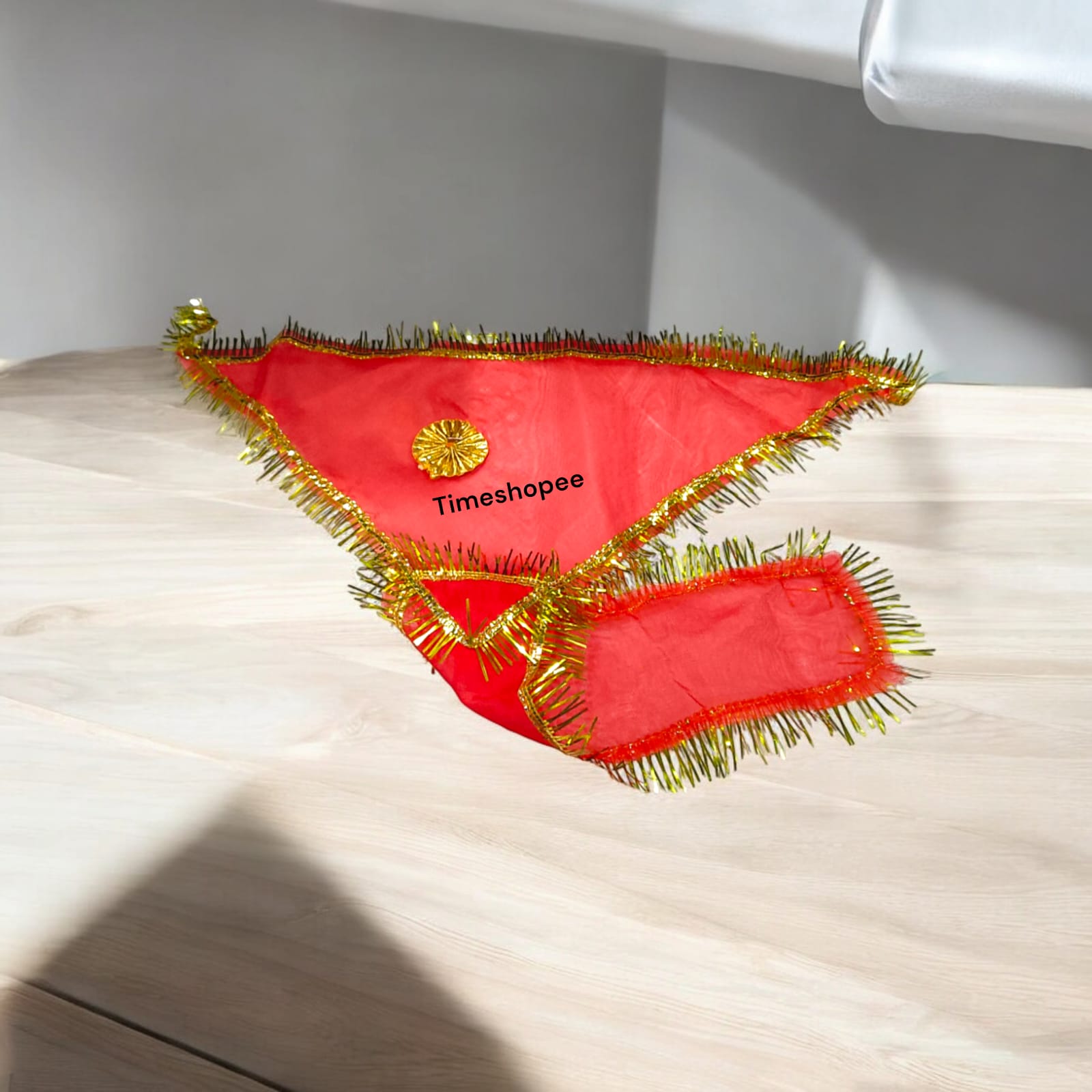 A red 18X18-inch traditional langot for Lord Hanuman, symbolizing strength and devotion, ideal for religious use in temples and home shrines.