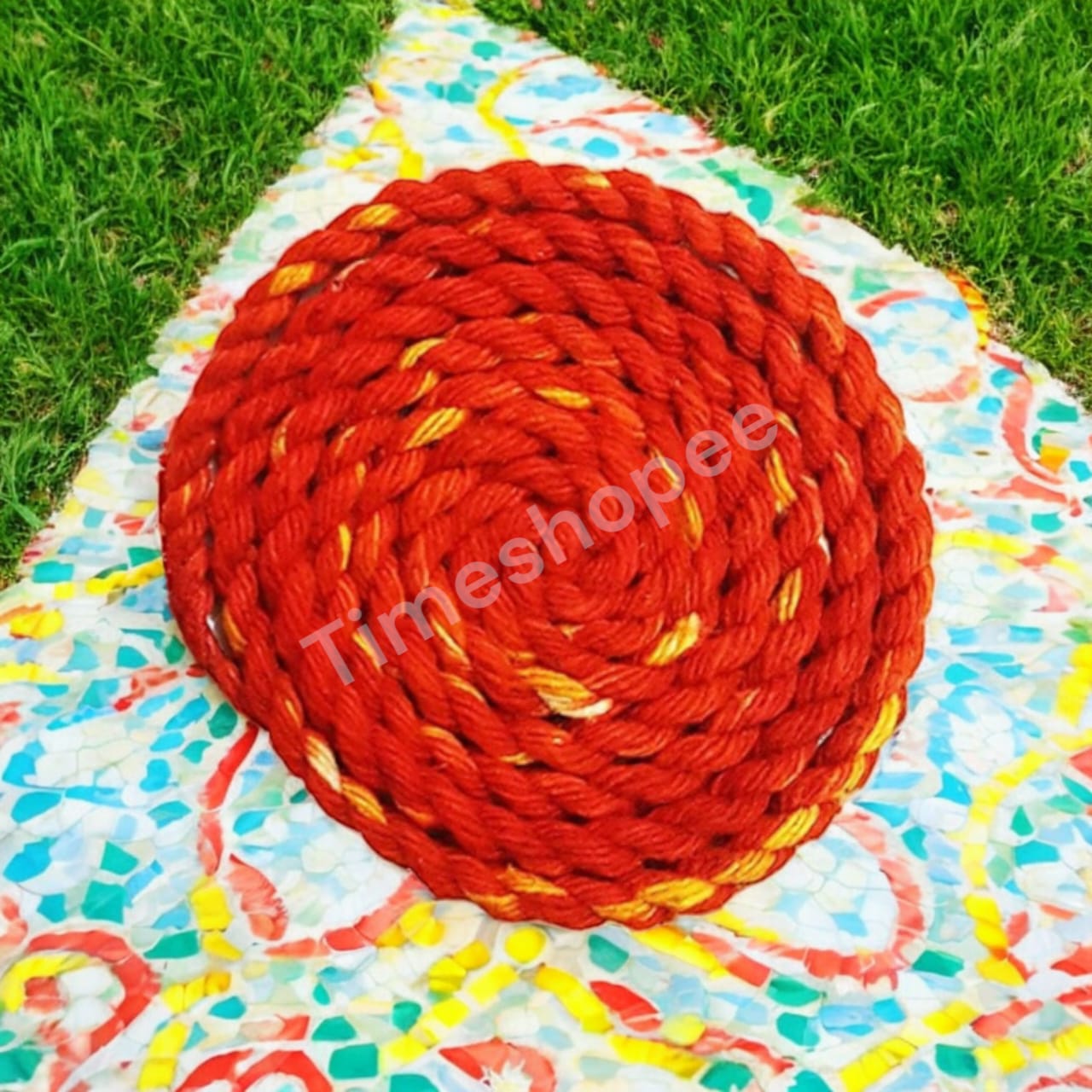 A set of 12 pure cotton red kalava wicks, each 20 inches long, perfect for Akhand Jyot and diya lighting during Hindu rituals.