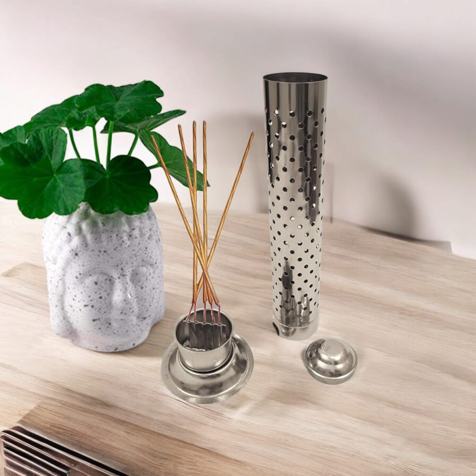 Agarbatti Stand Incense Stick Holder with Ash Catcher With Free Agarbatti Pack Of 10