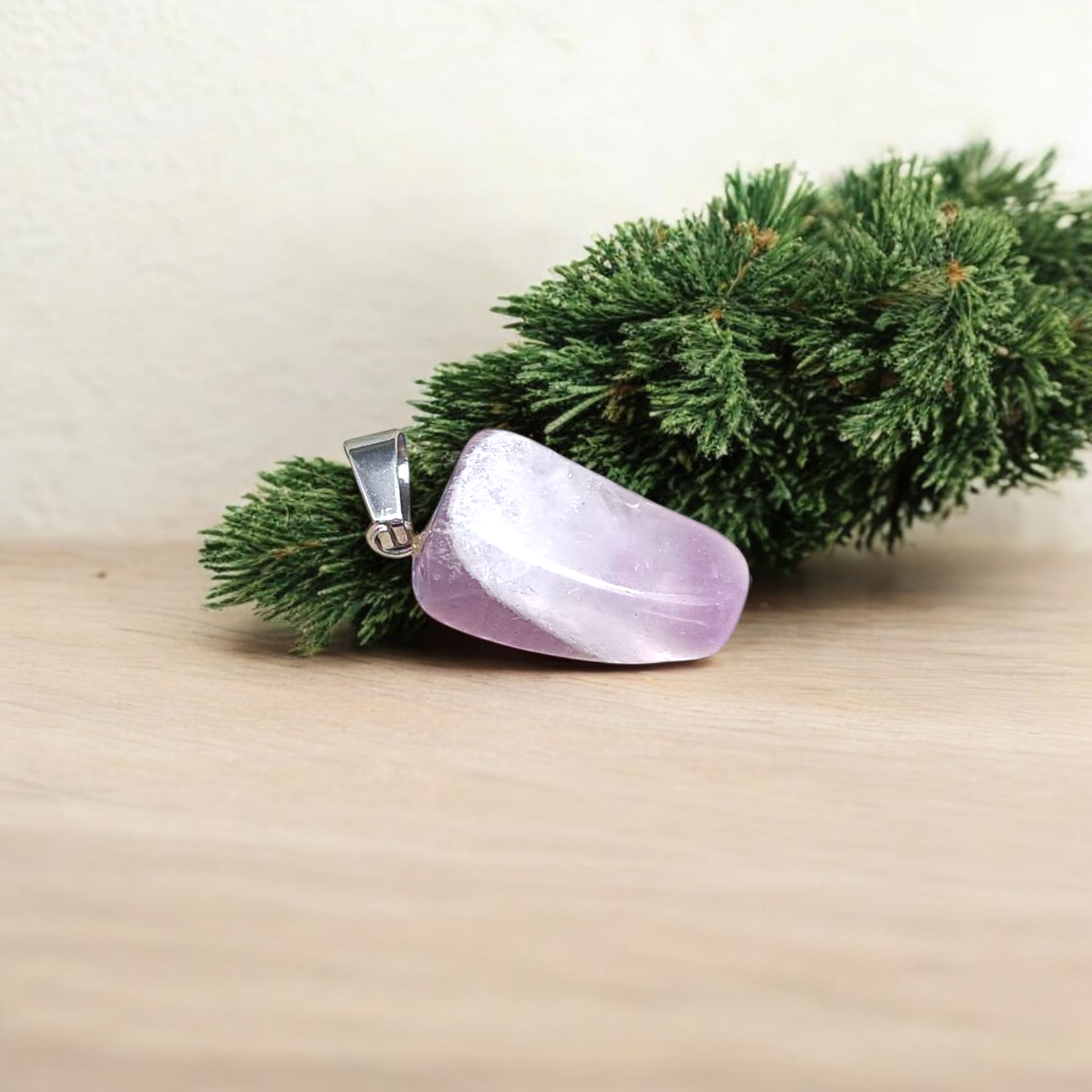 Amethyst Pendant with Stone Locket on Chain, Lab Certified, available at Timeshopee