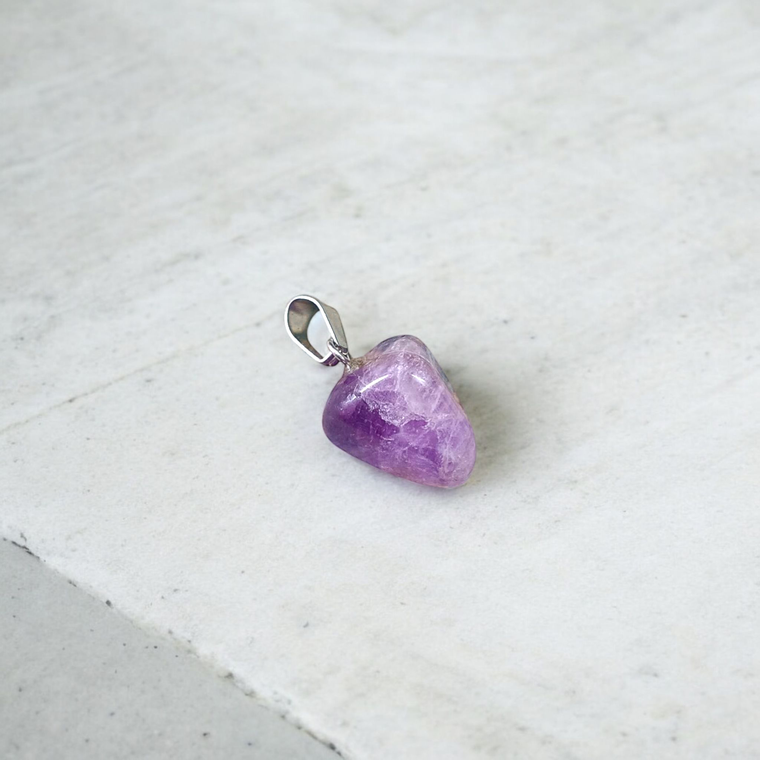 Amethyst Pendant with Stone Locket on Chain, Lab Certified, available at Timeshopee