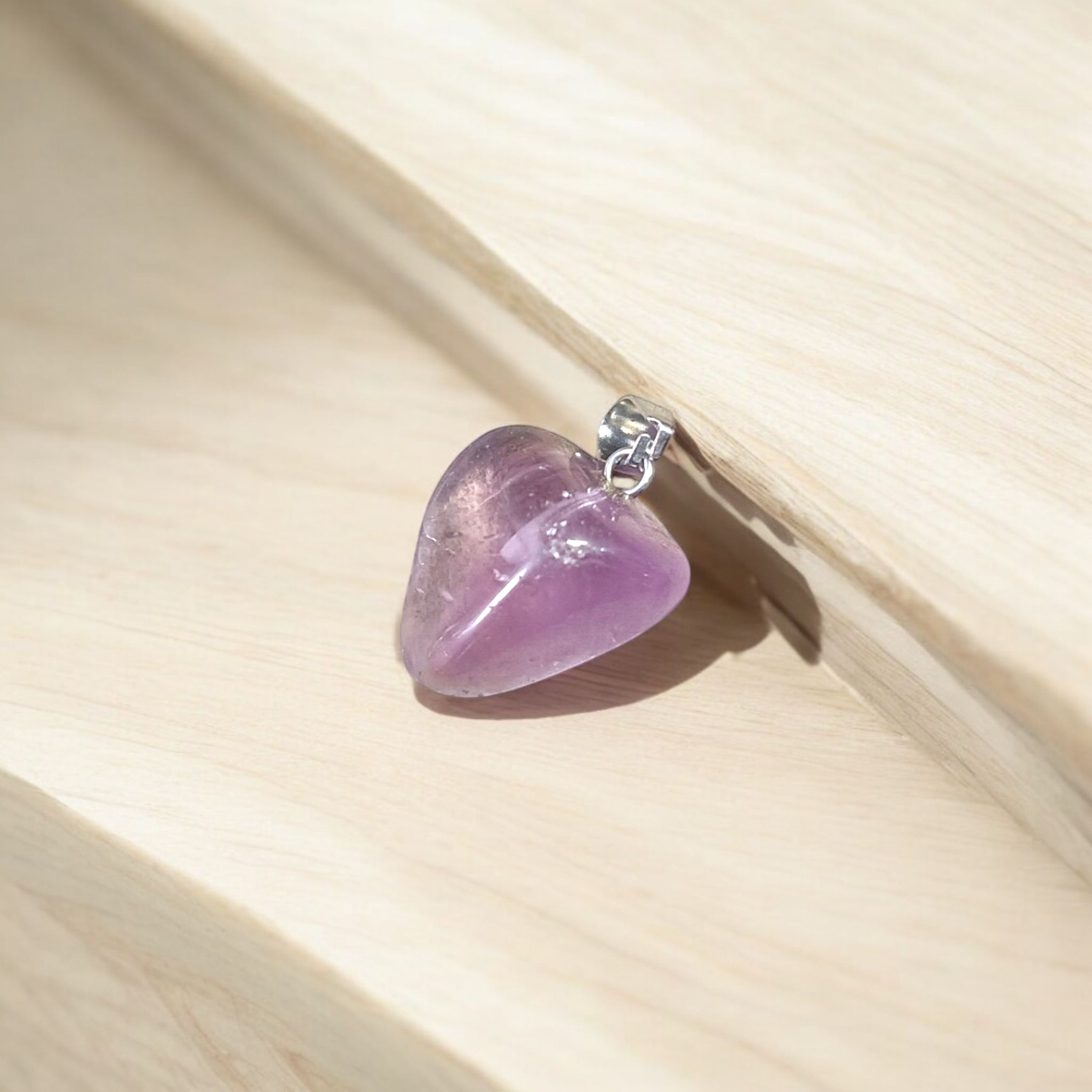 Amethyst Pendant with Stone Locket on Chain, Lab Certified, available at Timeshopee