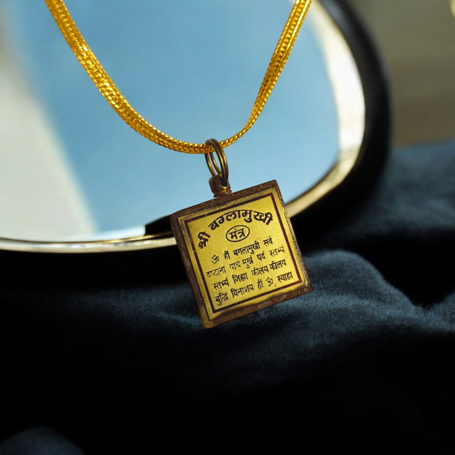 Baglamukhi Locket with Gold Chain, Maa Baglamukhi Protection, available at Timeshopee