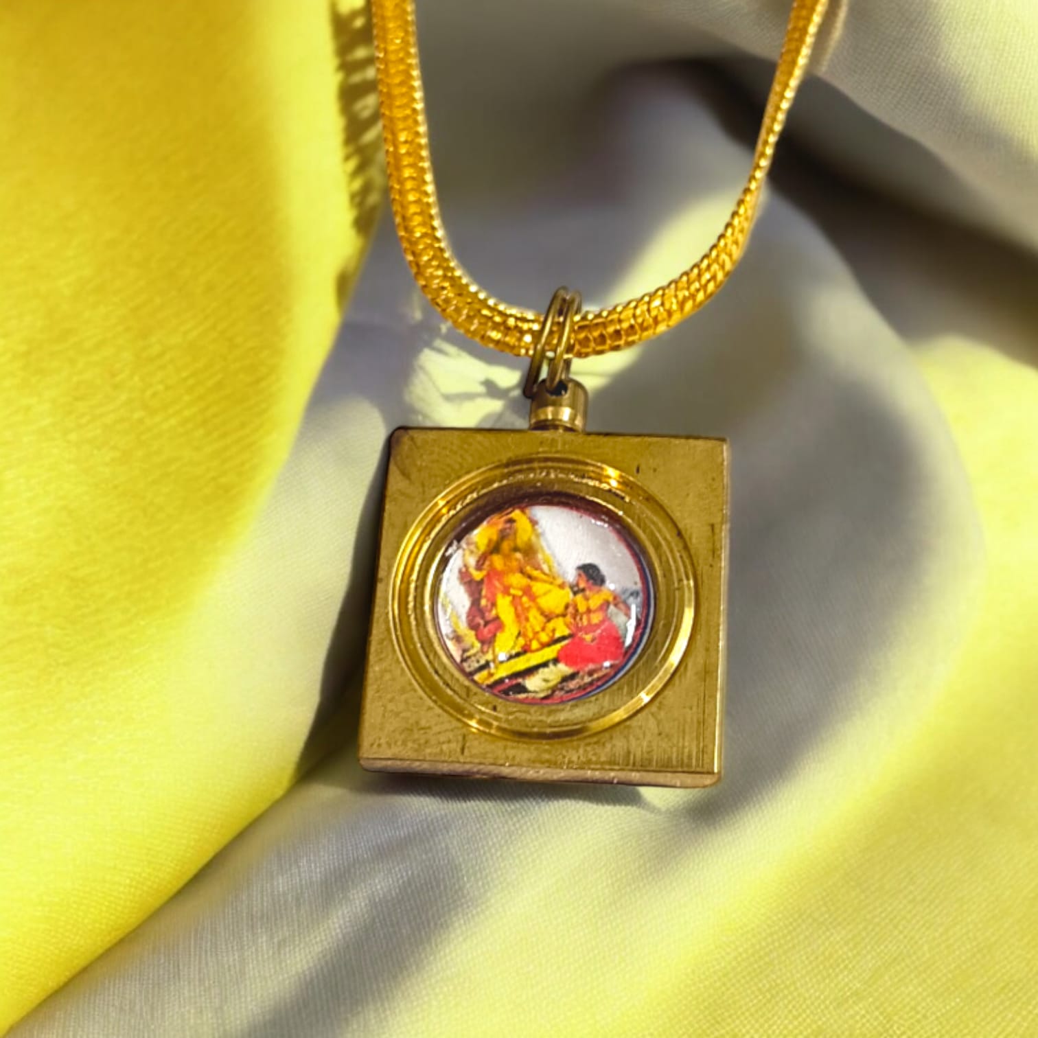 Baglamukhi Locket with Gold Chain, Maa Baglamukhi Protection, available at Timeshopee