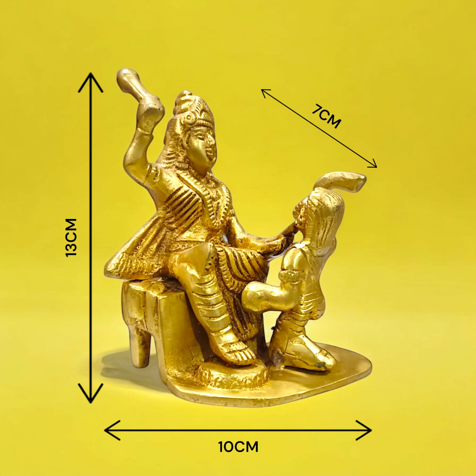 Baglamukhi Mata Statue Brass 12cm | Divine Brass Idol | Timeshopee