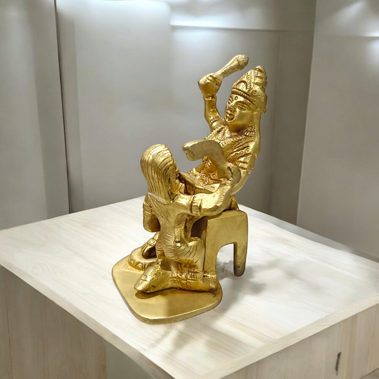 Baglamukhi Mata Statue Brass 12cm | Divine Brass Idol | Timeshopee