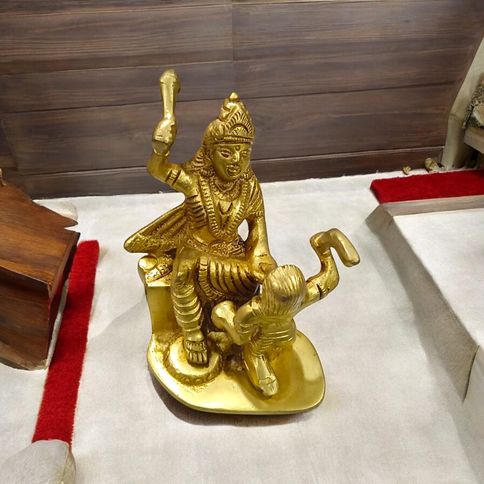 Baglamukhi Mata Statue Brass 12cm | Divine Brass Idol | Timeshopee