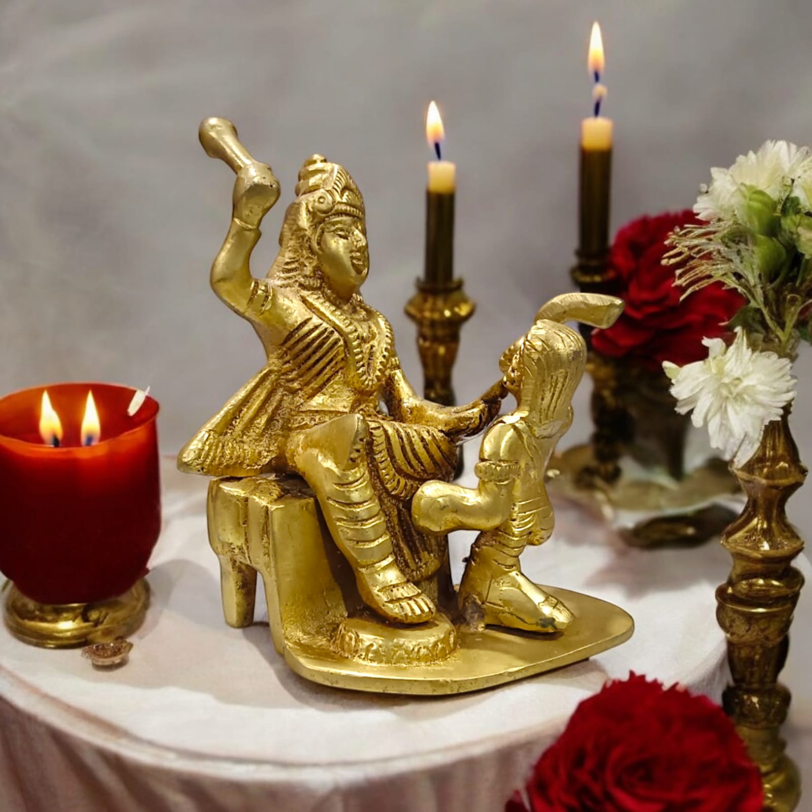 Baglamukhi Mata Statue Brass 12cm | Divine Brass Idol | Timeshopee