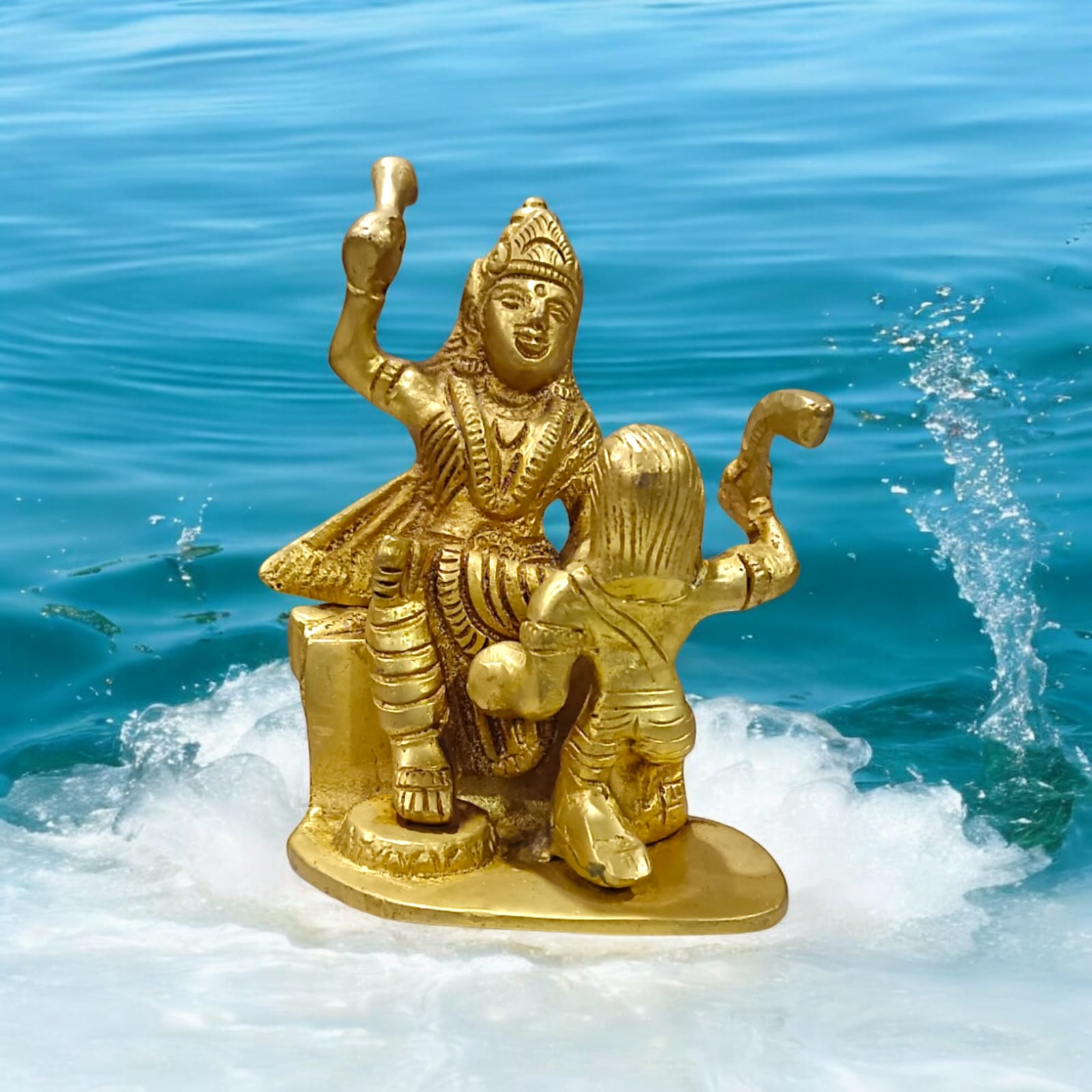 Baglamukhi Mata Statue Brass 12cm | Divine Brass Idol | Timeshopee