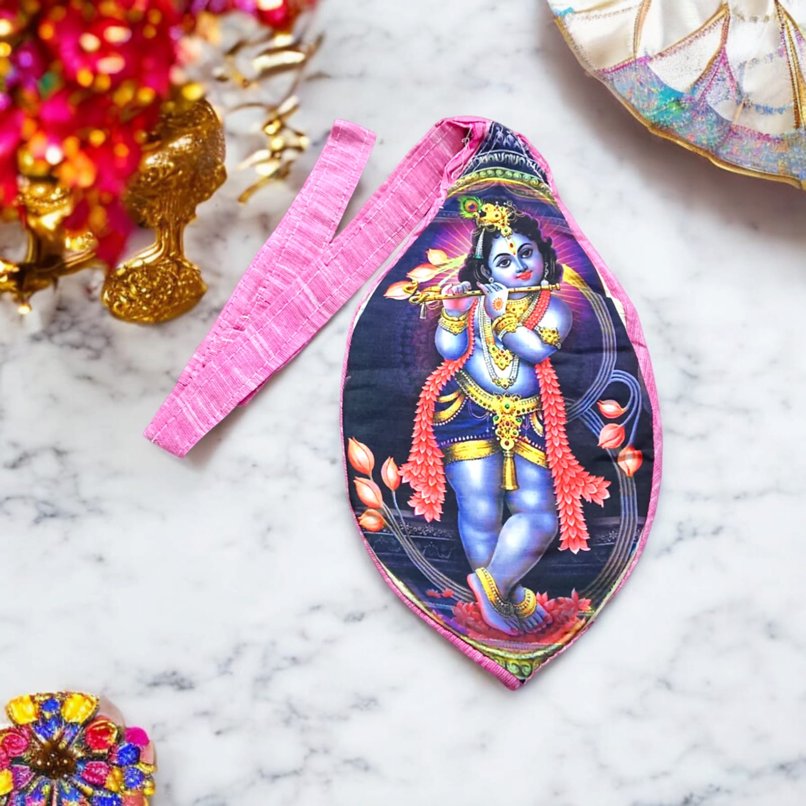 Bal Gopal Gomukhi Bag | Cotton Japa Mala Bag | Timeshopee