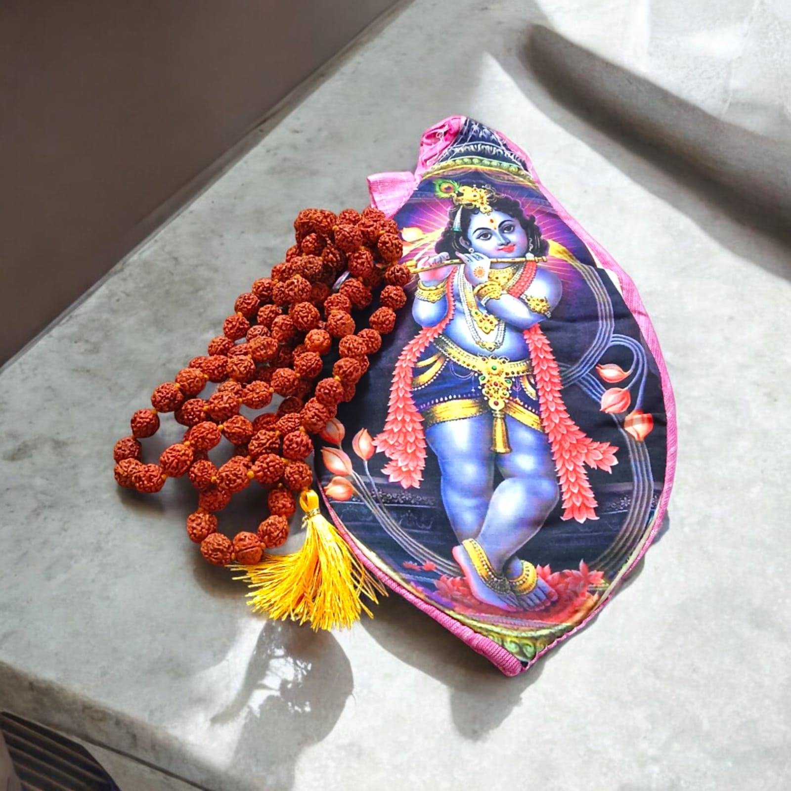 Bal Gopal Gomukhi Bag | Cotton Japa Mala Bag | Timeshopee