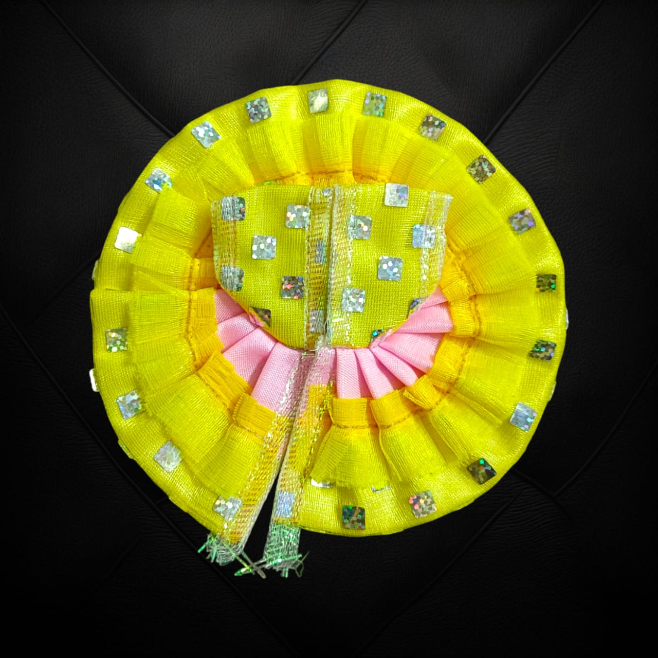 Beautiful net design Laddu Gopal dress for Size 1 No., adorned with intricate patterns, perfect for daily pooja or special occasions.