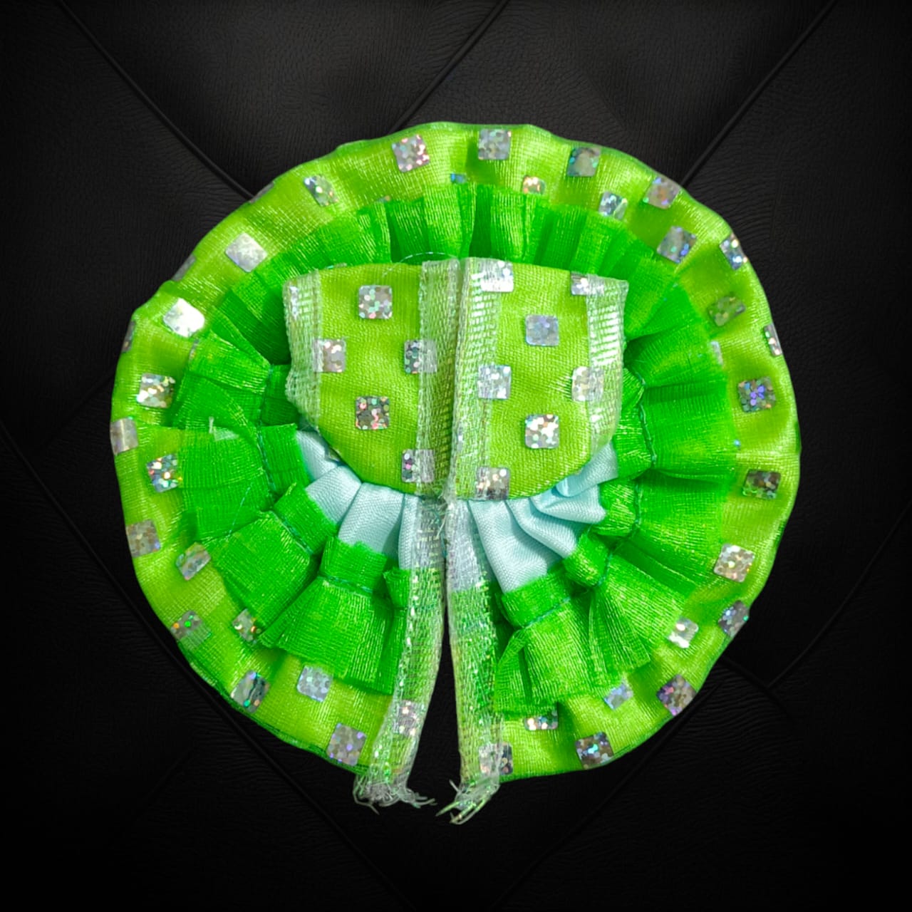 Beautiful net design Laddu Gopal dress for Size 1 No., adorned with intricate patterns, perfect for daily pooja or special occasions.