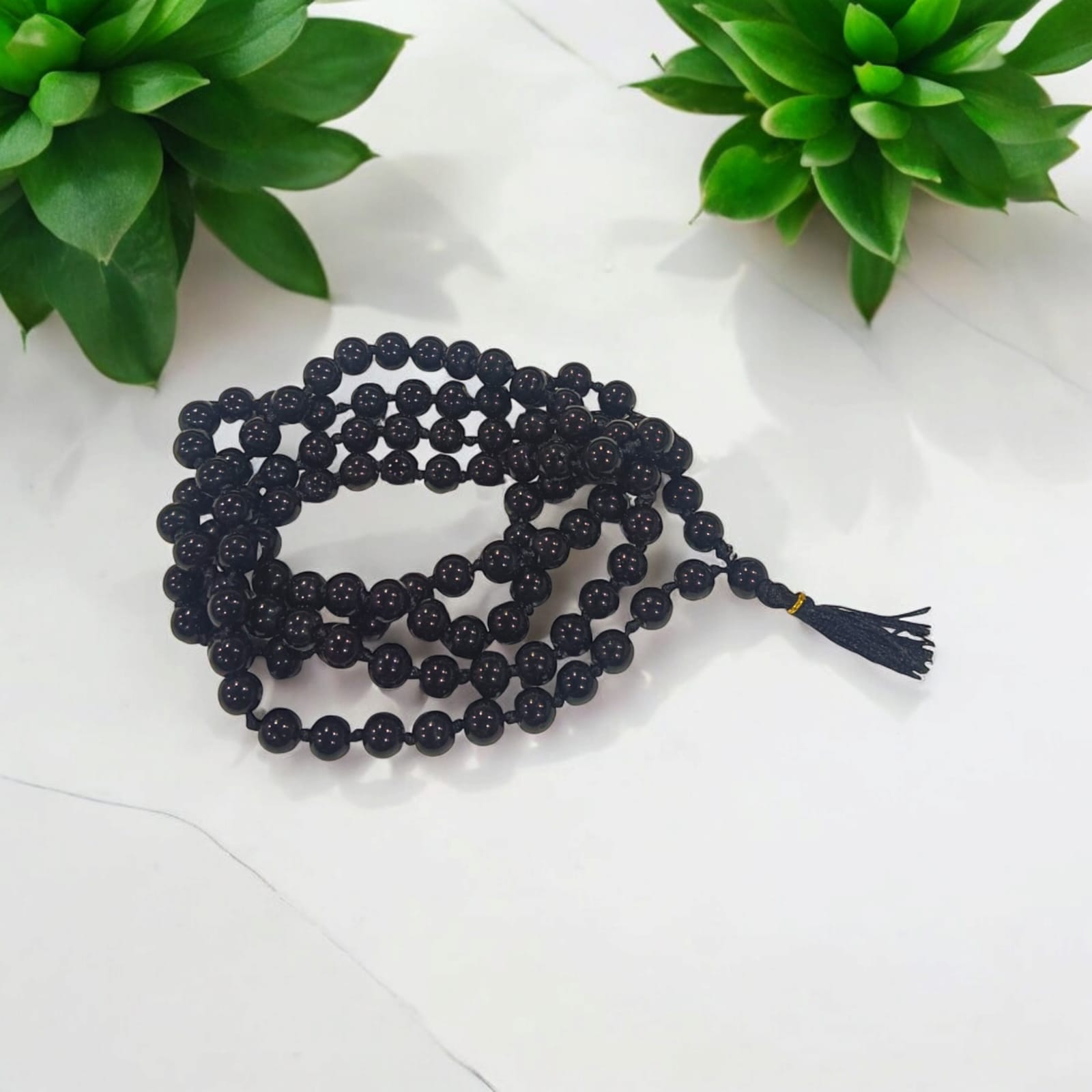 Black Agate Mala - Kala Hakik Mala | Lab Certified | Timeshopee