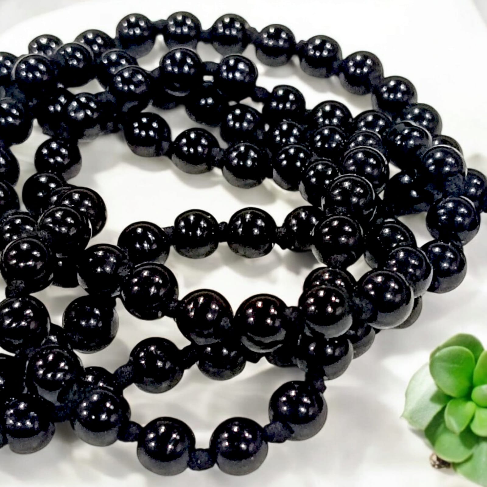 Black Agate Mala - Kala Hakik Mala | Lab Certified | Timeshopee