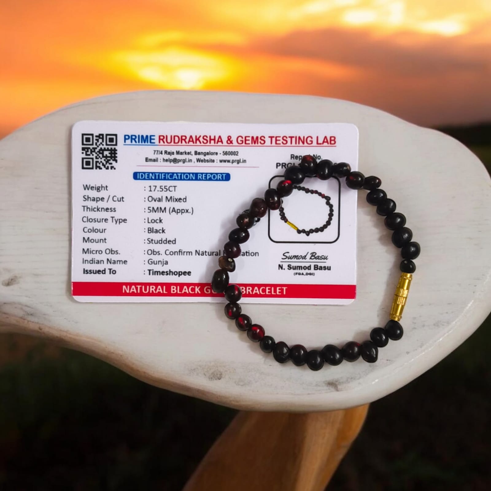 Black Gunja Bracelet | Kaali Gunja Bracelet | Lab Certified | Timeshopee