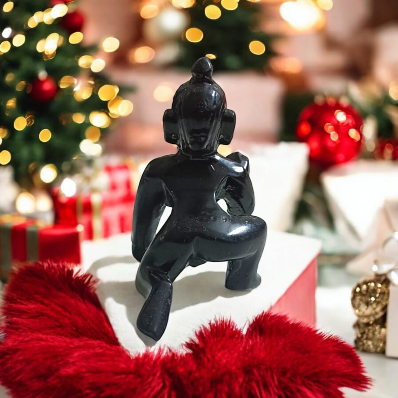 Black Laddu Gopa | Bal Gopal In Black Color Small Size | 1 No. | Timeshopee