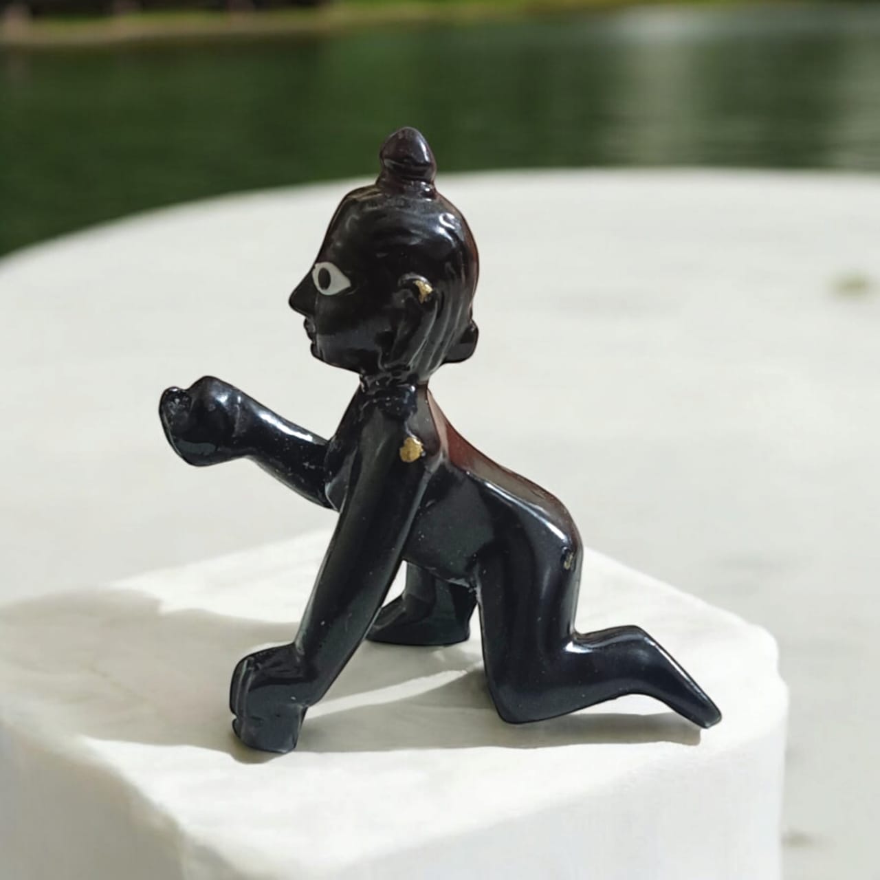 Black Laddu Gopa | Bal Gopal In Black Color Small Size | 1 No. | Timeshopee