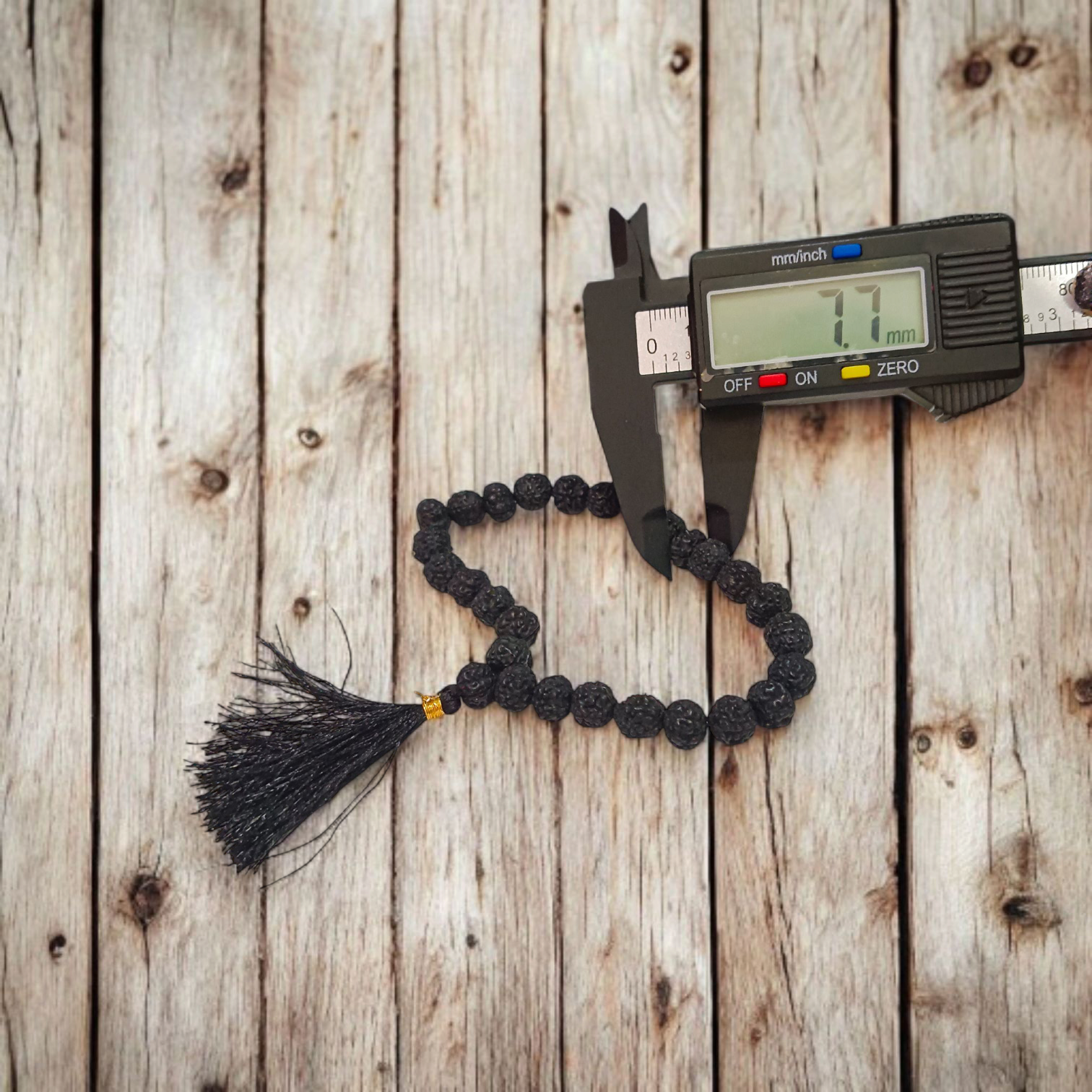 Black Rudraksh Mala with 5 Mukhi Beads in 27+1, 54+1, and 108+1 Variants – Lab Certified Spiritual Rosary by Timeshopee