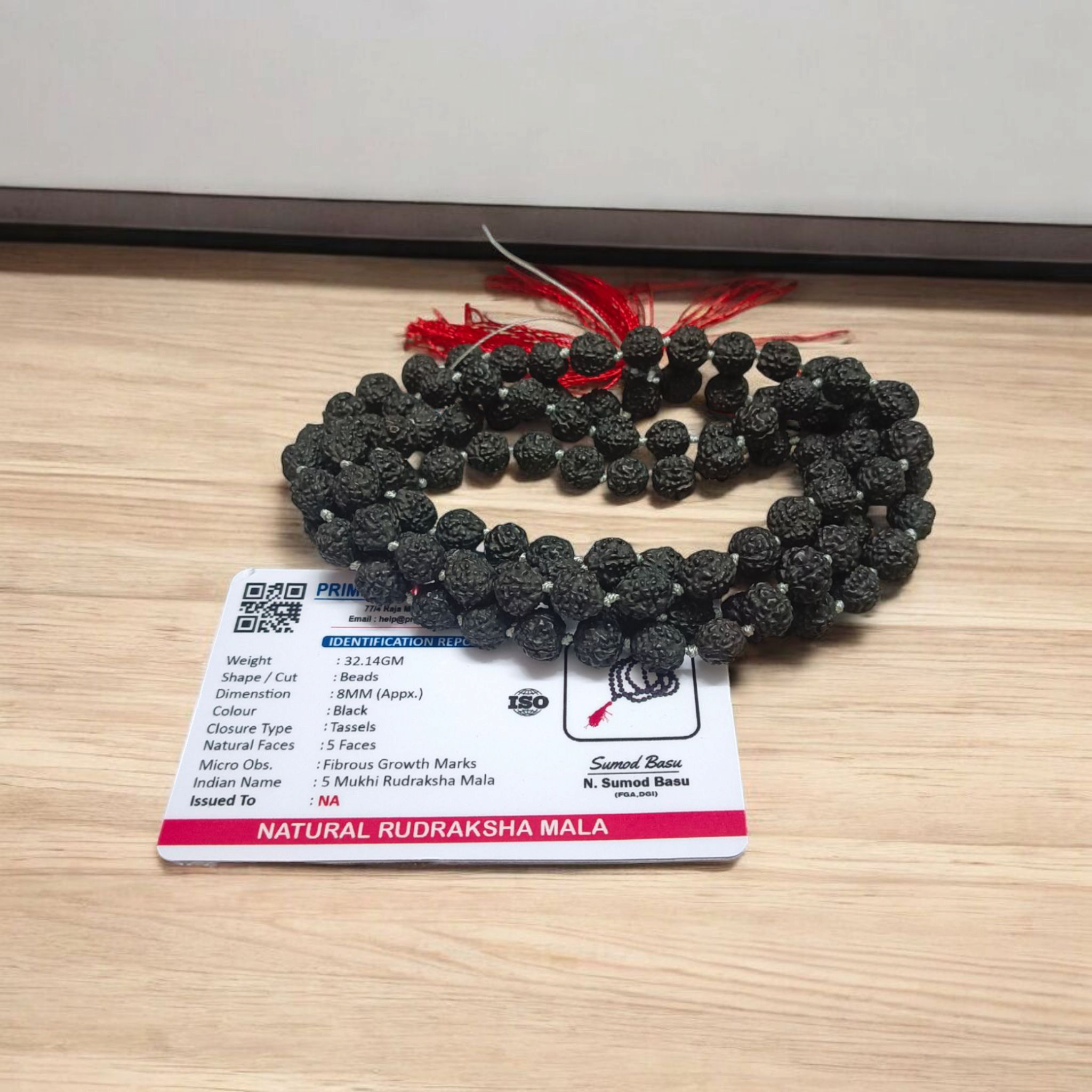 Black Rudraksh Mala with 5 Mukhi Beads in 27+1, 54+1, and 108+1 Variants – Lab Certified Spiritual Rosary by Timeshopee