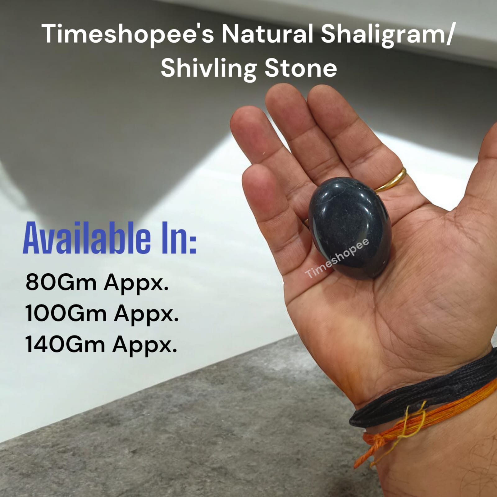 Black Shivling Stone for Tulsi and temple use, symbolizing strength and divine energy with unique natural patterns.