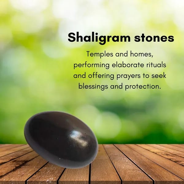 Black Shivling Stone for Tulsi and temple use, symbolizing strength and divine energy with unique natural patterns.