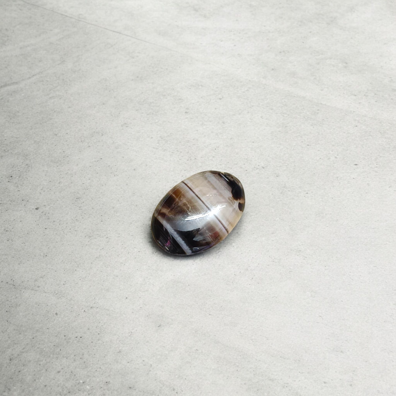 Black Sulemani Hakik Stone - Polished Natural Agate for Protection, Balance, and Spiritual Focus