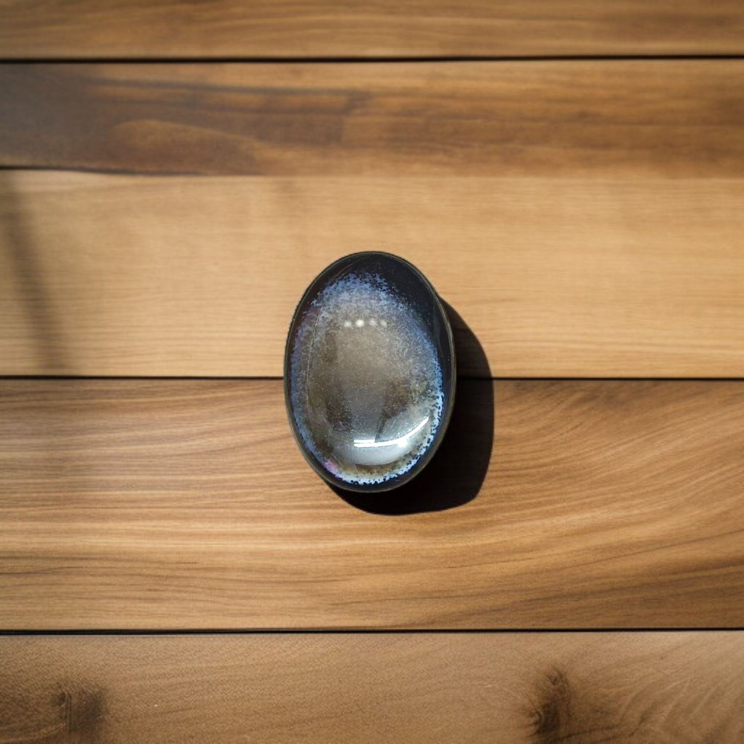 Black Sulemani Hakik Stone - Polished Natural Agate for Protection, Balance, and Spiritual Focus