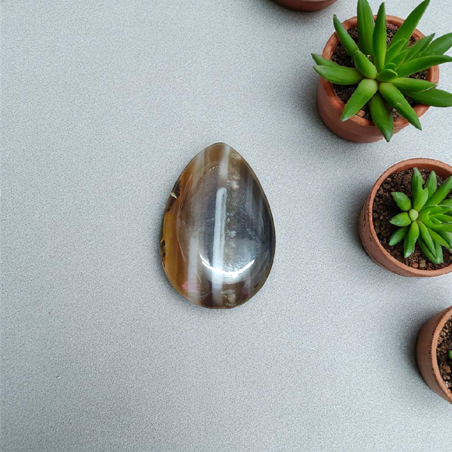 Black Sulemani Hakik Stone - Polished Natural Agate for Protection, Balance, and Spiritual Focus