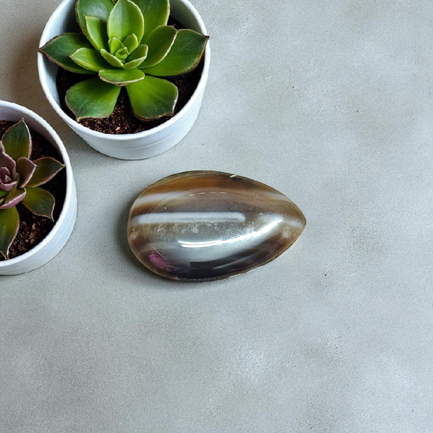 Black Sulemani Hakik Stone - Polished Natural Agate for Protection, Balance, and Spiritual Focus