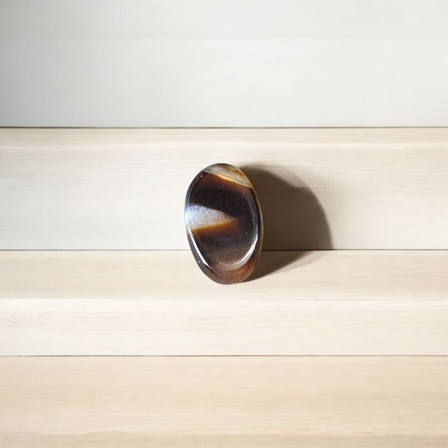 Black Sulemani Hakik Stone - Polished Natural Agate for Protection, Balance, and Spiritual Focus