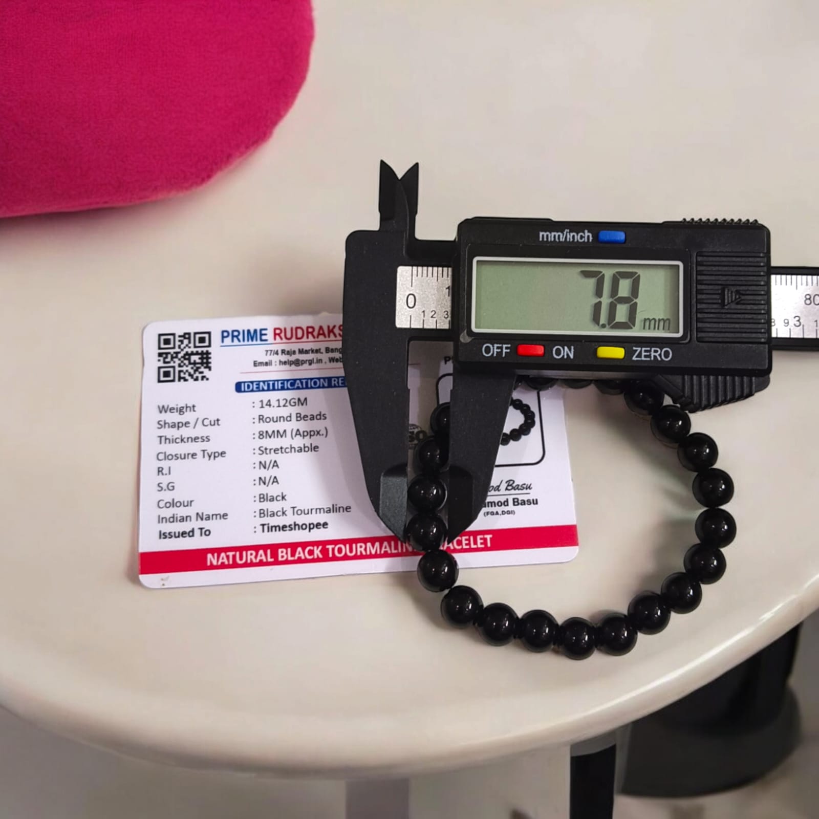 Black Tourmaline Bracelet | Lab Certified | Timeshopee