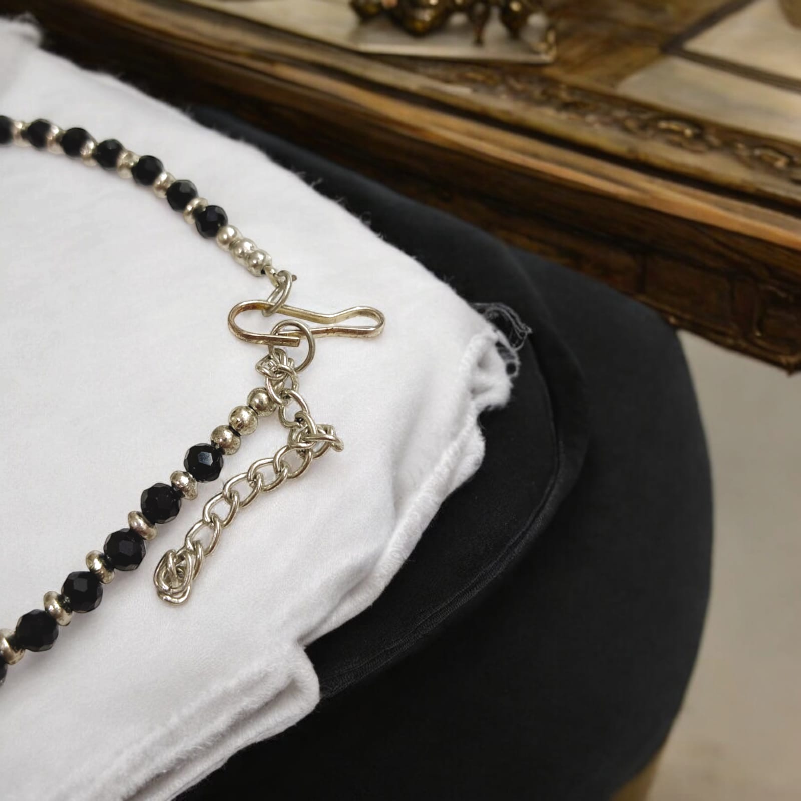 Black bead anklet pair with evil eye charm for women from Timeshopee