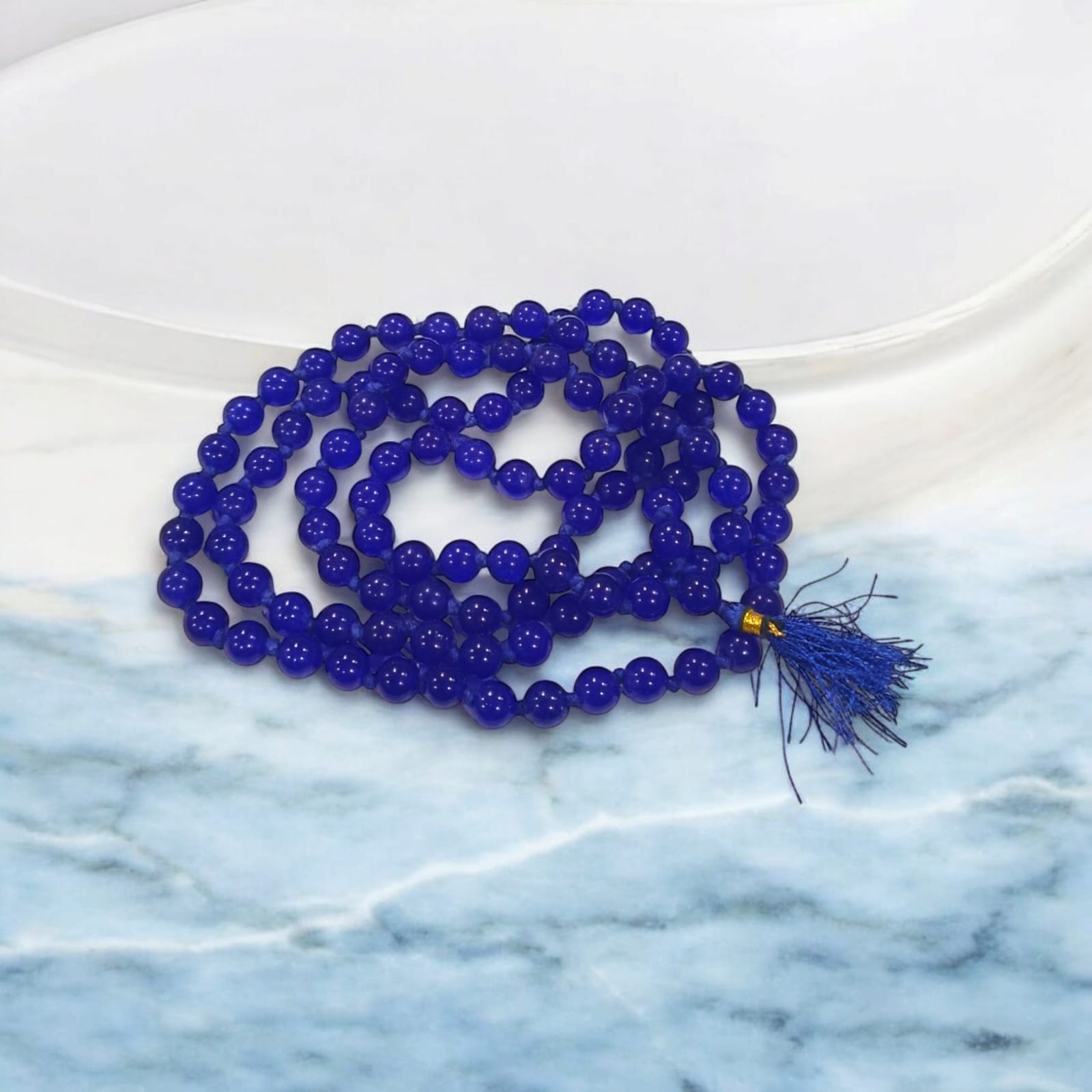 Blue Agate Mala | Neela Hakik Mala | For Rahu And Shani | Timeshopee
